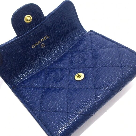 CHANEL Matelasse - Navy Calfskin Coin Case Gold hardware 684-081425 - Picture 9 of 11